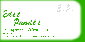 edit pandli business card